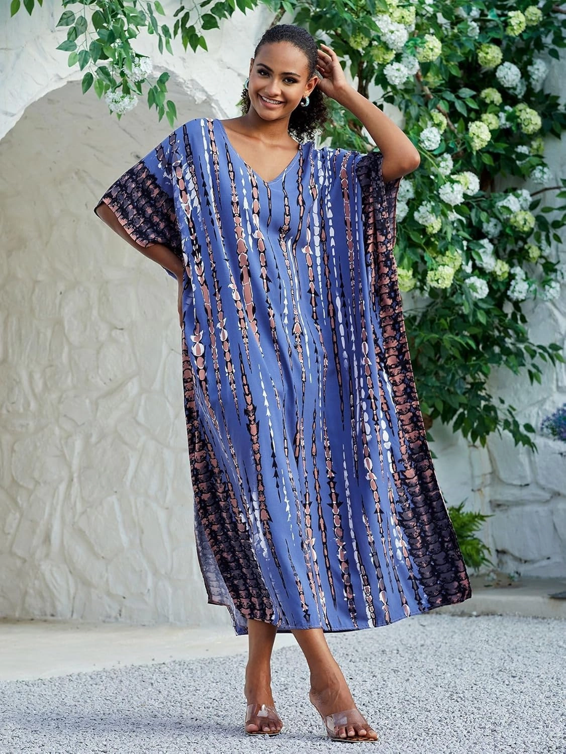 Kaftan for Women Plus Size Bathing Suit Cover up Batwing Dress Loose fit Moroccan Caftan mumu Dresses for Women