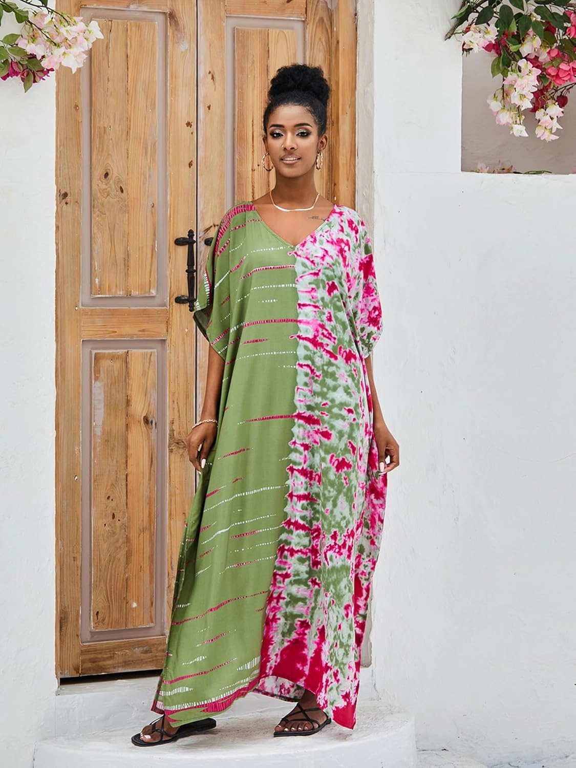 Kaftan for Women Plus Size Bathing Suit Cover up Batwing Dress Loose fit Moroccan Caftan mumu Dresses for Women