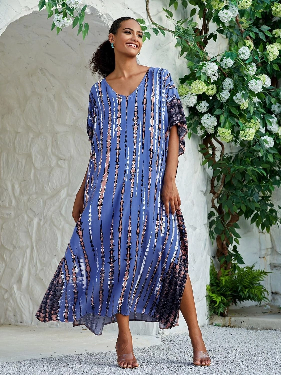 Kaftan for Women Plus Size Bathing Suit Cover up Batwing Dress Loose fit Moroccan Caftan mumu Dresses for Women