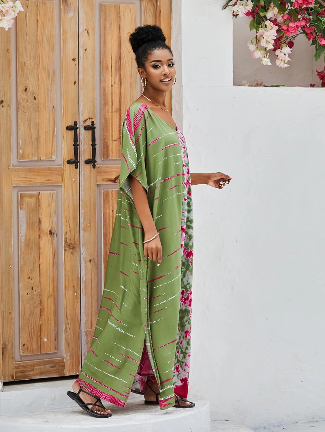 Kaftan for Women Plus Size Bathing Suit Cover up Batwing Dress Loose fit Moroccan Caftan mumu Dresses for Women