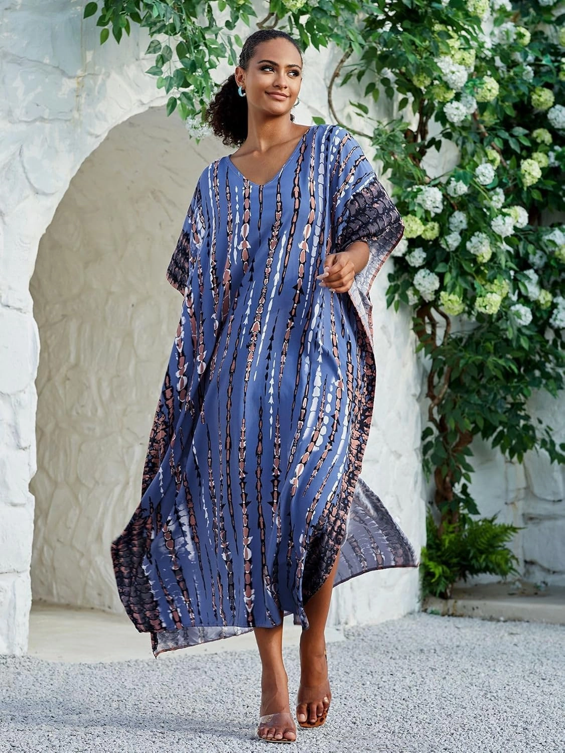 Kaftan for Women Plus Size Bathing Suit Cover up Batwing Dress Loose fit Moroccan Caftan mumu Dresses for Women
