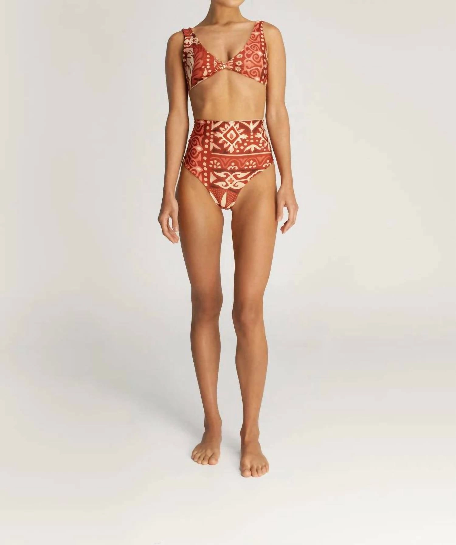 Kala Reversible Bikini Top In Rubi