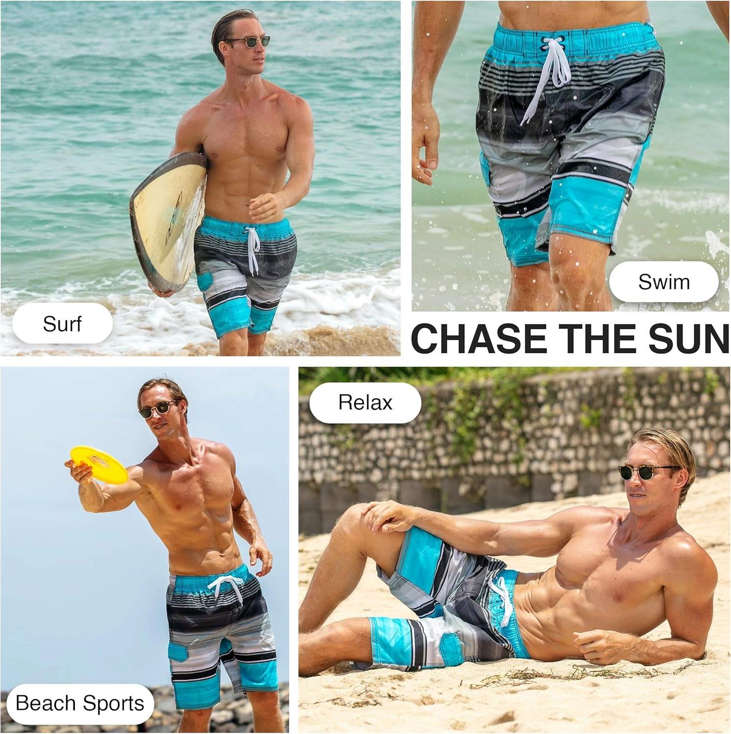 Kanu Surf Flex Men's Swim Trunks Quick-Dry Bathing Suit Men, 9" Inseam (Regular & Extended Sizes)