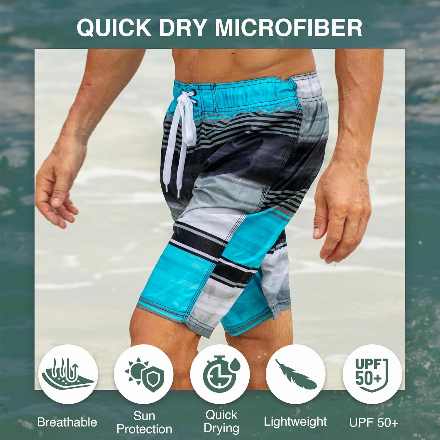 Kanu Surf Flex Men's Swim Trunks Quick-Dry Bathing Suit Men, 9" Inseam (Regular & Extended Sizes)