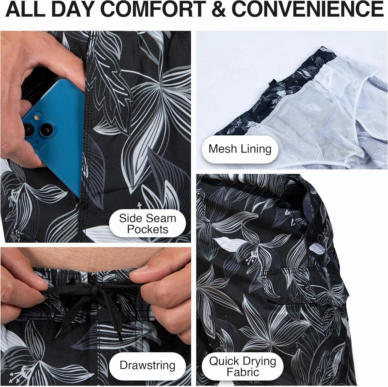 Kanu Surf Men's Wade Trunks Quick-Dry Swim Shorts, 5.5 C 9 Inch Inseam (Regular & Extended Sizes)