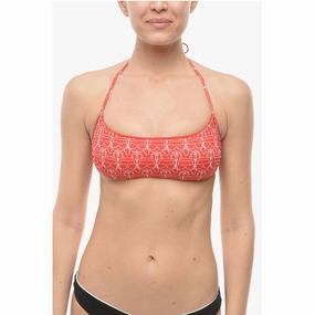 Karl Lagerfeld All Over Iconic Printed Bandeau Top Women's Bikini