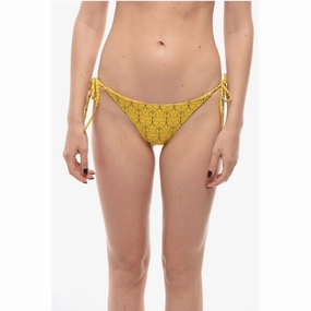 Karl Lagerfeld All-Over Iconic Printed Bikini Bottom With Knotted Women's Laces