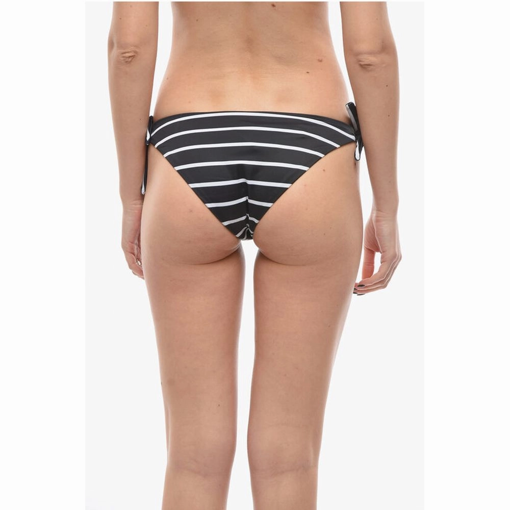 Karl Lagerfeld Awning Striped Bikini Bottom With Knotted Women's Laces