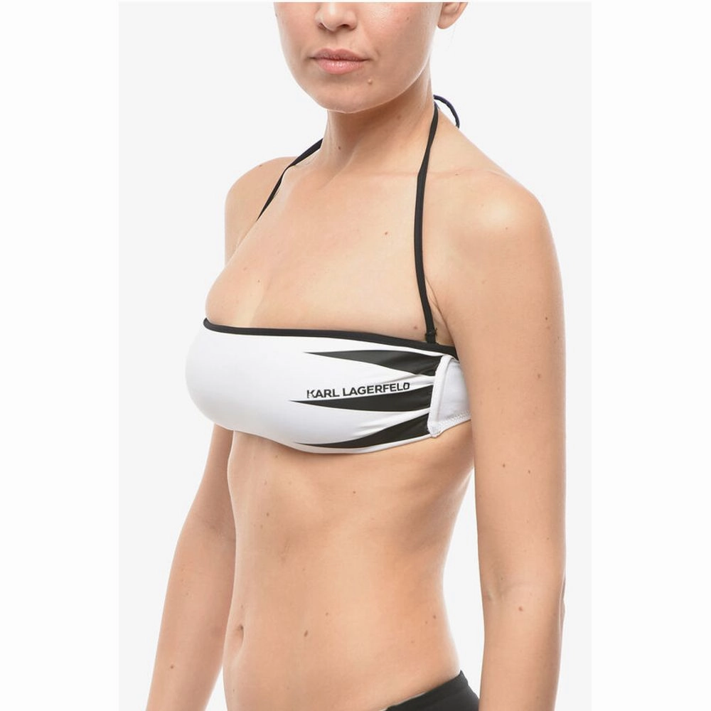 Karl Lagerfeld Bandeau Bikini Top with Contrasting Women's Trim