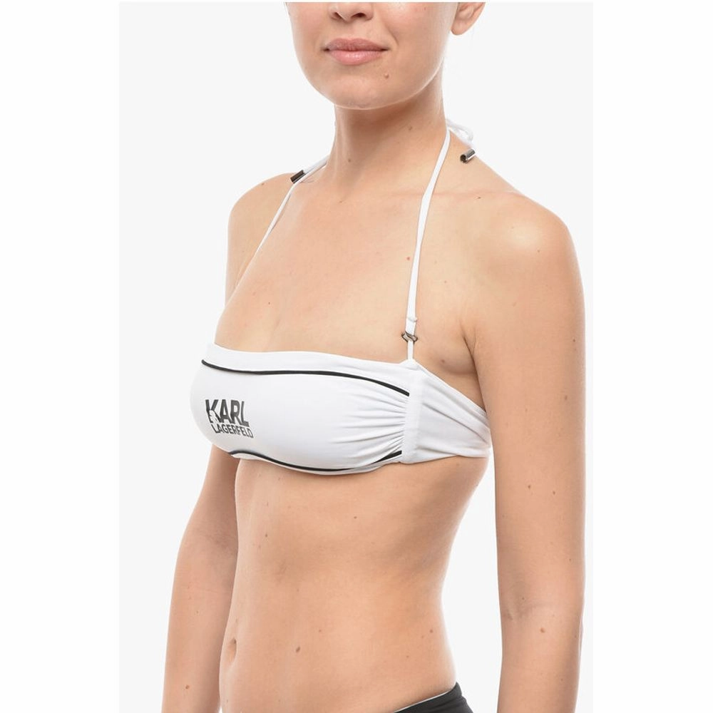 Karl Lagerfeld Contrasting Details Bandeau Bikini Women's Top