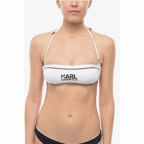 Karl Lagerfeld Contrasting Details Bandeau Bikini Women's Top