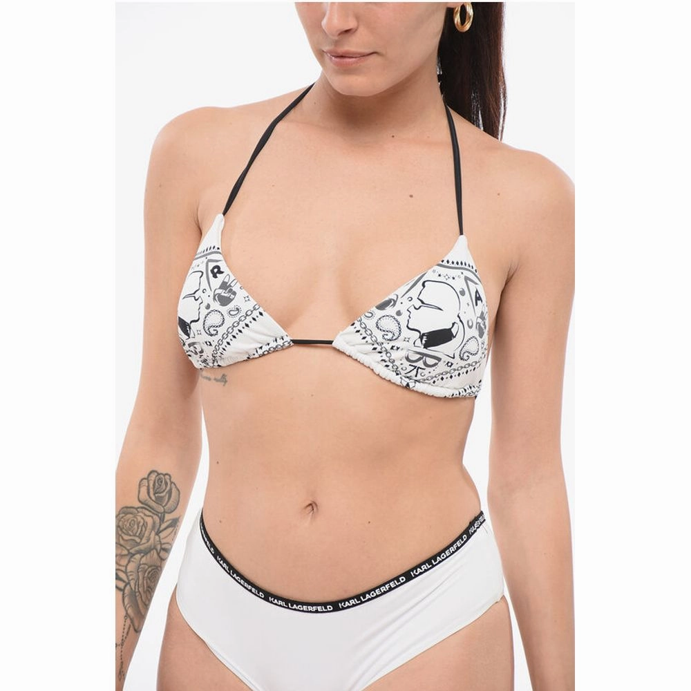 Karl Lagerfeld Printed Triangle Bikini Women's Top