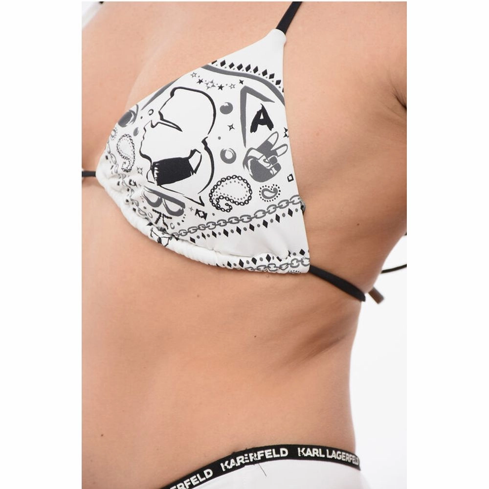 Karl Lagerfeld Printed Triangle Bikini Women's Top