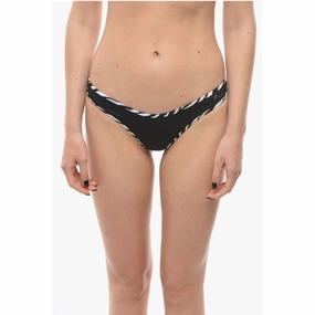 Karl Lagerfeld Solid Color Bikini Bottom with Animal Patterned Women's Details