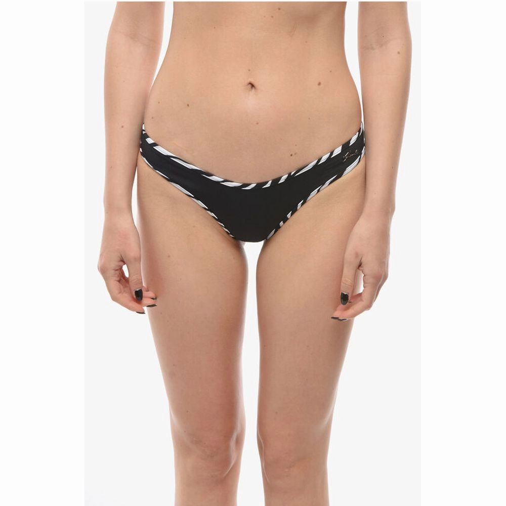 Karl Lagerfeld Solid Color Bikini Bottom with Animal Patterned Women's Details