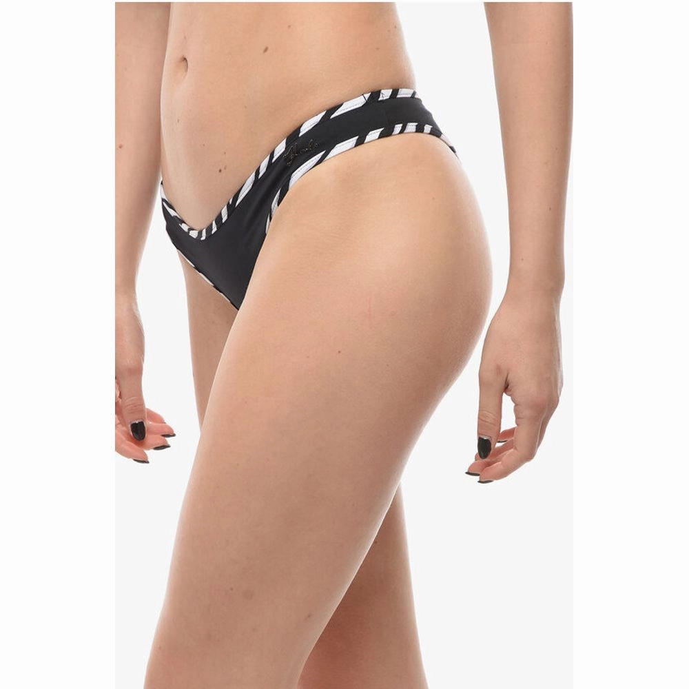 Karl Lagerfeld Solid Color Bikini Bottom with Animal Patterned Women's Details