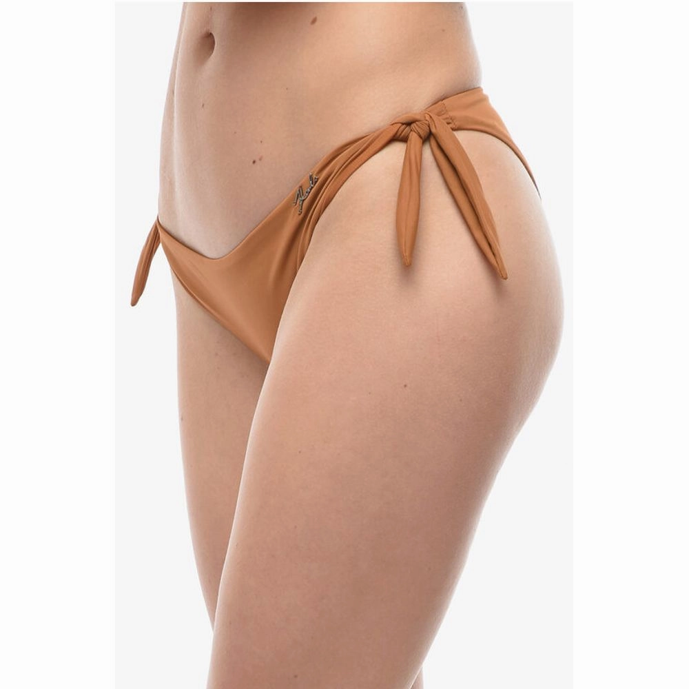 Karl Lagerfeld Solid Color Bikini Bottom with Knotted Women's Laces