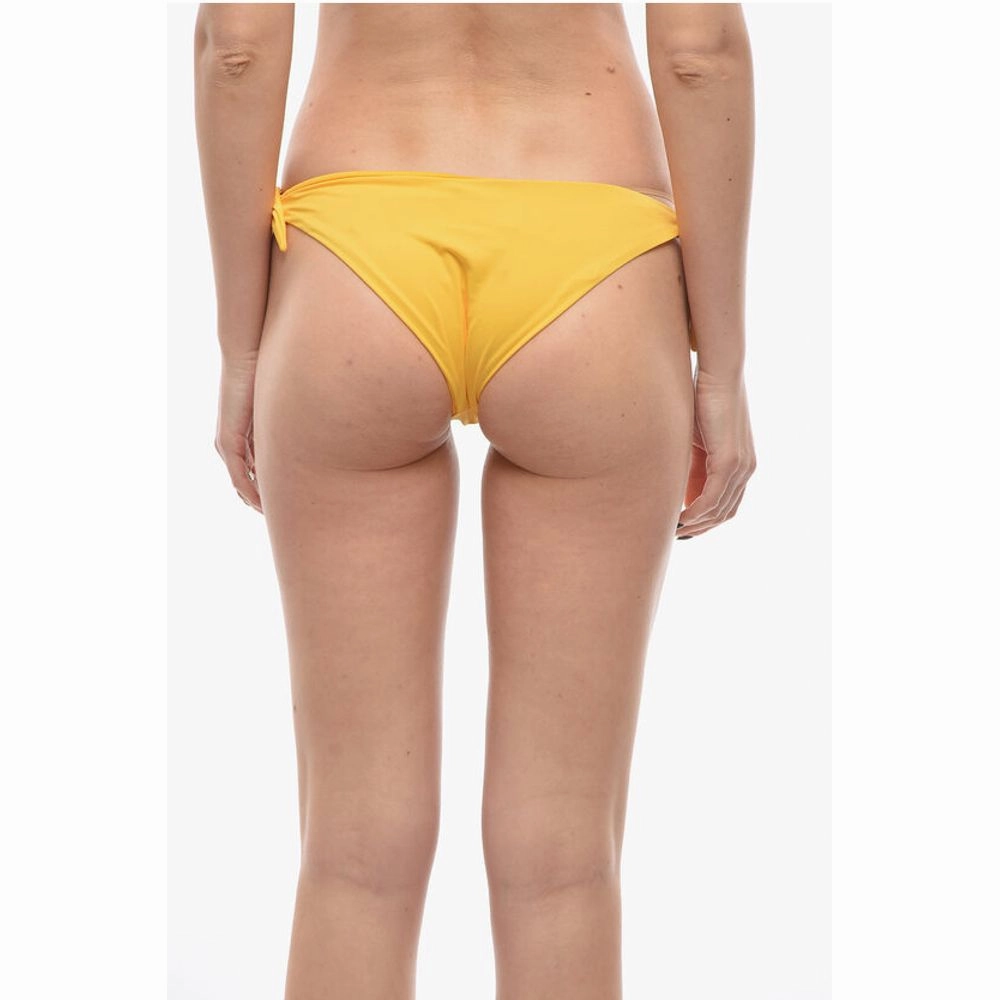 Karl Lagerfeld Solid Color Bikini Bottom With Women's Logo