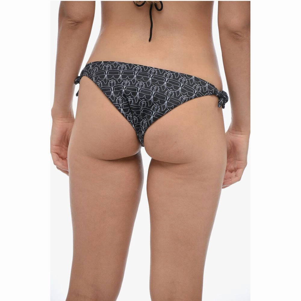 Karl Lagerfeld Two-Tone All-Over Logo Bikini Women's Bottom