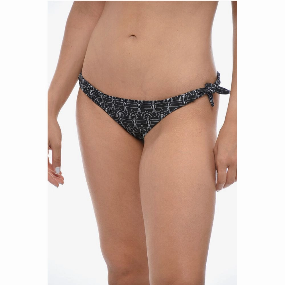 Karl Lagerfeld Two-Tone All-Over Logo Bikini Women's Bottom