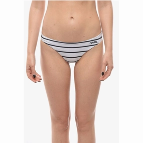 Karl Lagerfeld Two-Tone Awning Striped Bikini Women's Bottom