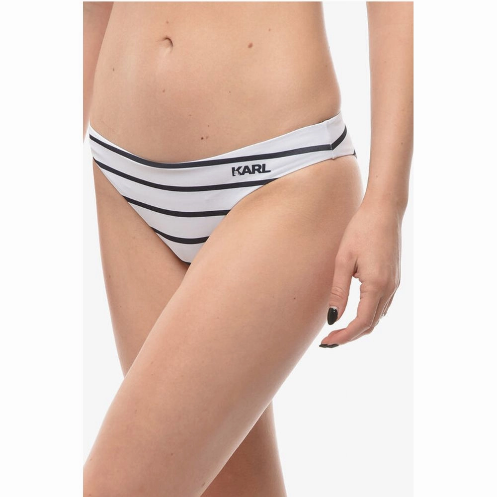 Karl Lagerfeld Two-Tone Awning Striped Bikini Women's Bottom