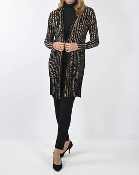 Knit Cover-Up In Black / Tan