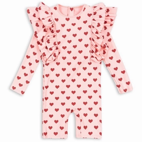 Konges Sljd Amour Pink Manuca Frill Onesie Grs