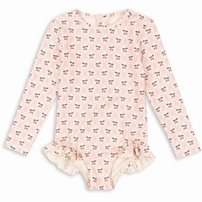 Konges Sljd Cherry Pink Motif Merle Ls Swimsuit Grs