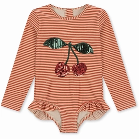 Konges Sljd Jade Ls Swimsuit Glitter Stripe