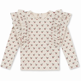 Konges Sljd Manuca Frill Swim Blouse Cherry Motif