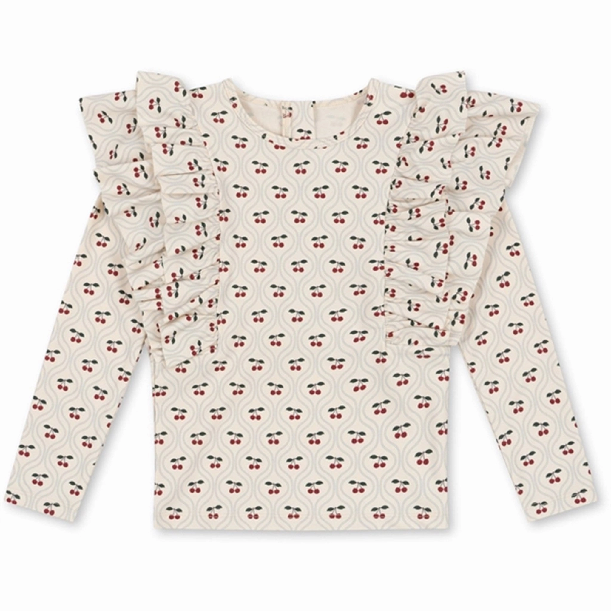 Konges Sljd Manuca Frill Swim Blouse Cherry Motif