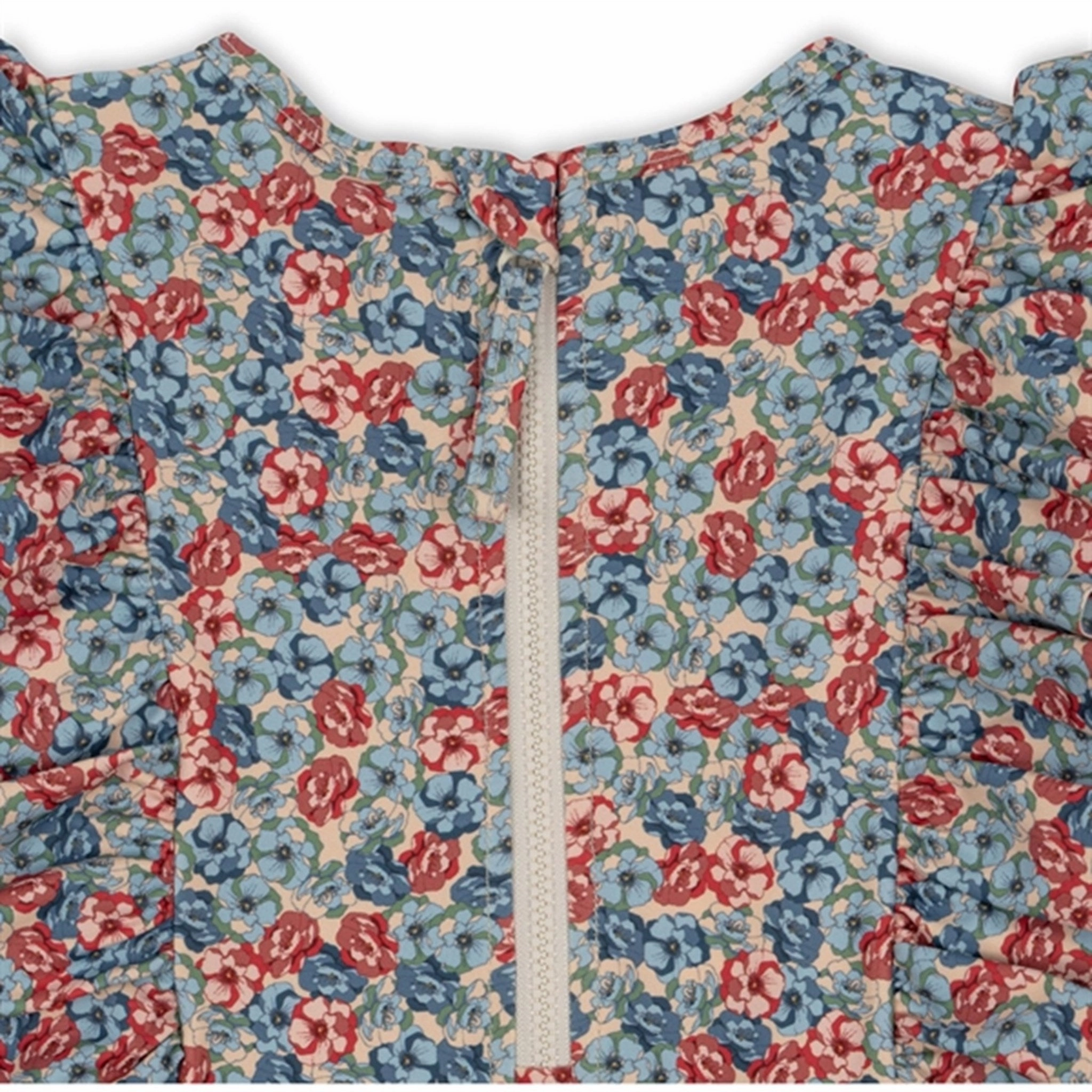 Konges Sljd Manuca Frill Swim Blouse Rosie Blue