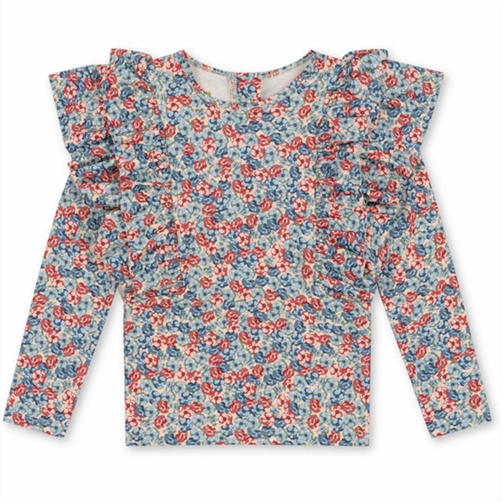Konges Sljd Manuca Frill Swim Blouse Rosie Blue
