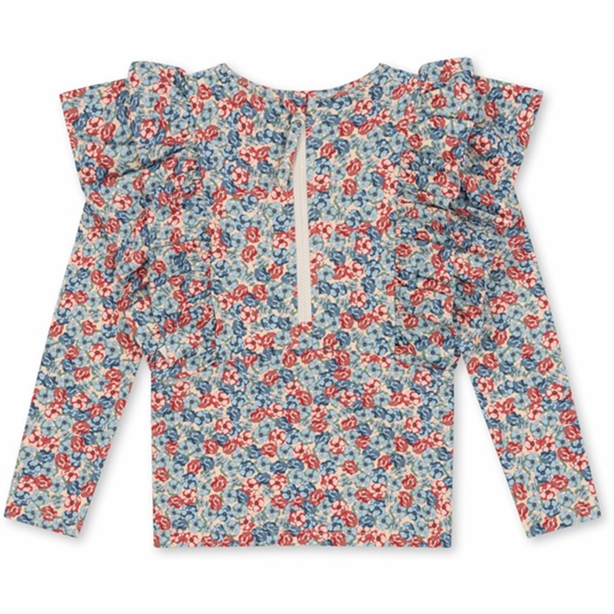 Konges Sljd Manuca Frill Swim Blouse Rosie Blue