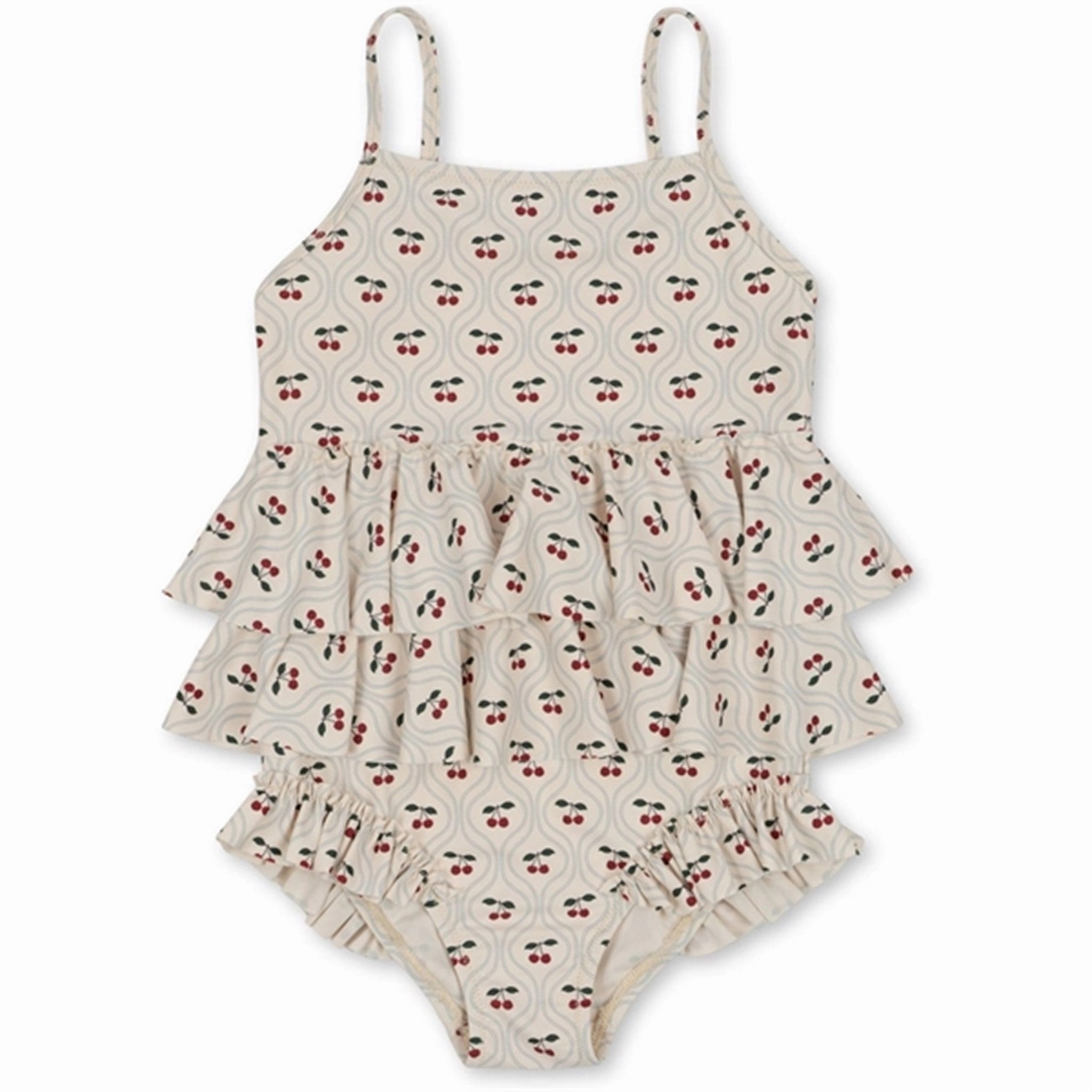 Konges Sljd Manuca Frill Swim Suit Cherry Motif
