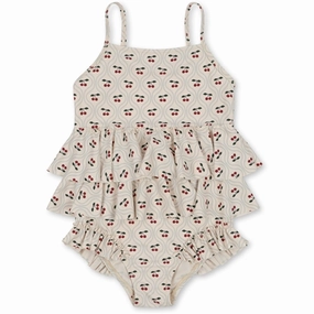 Konges Sljd Manuca Frill Swim Suit Cherry Motif