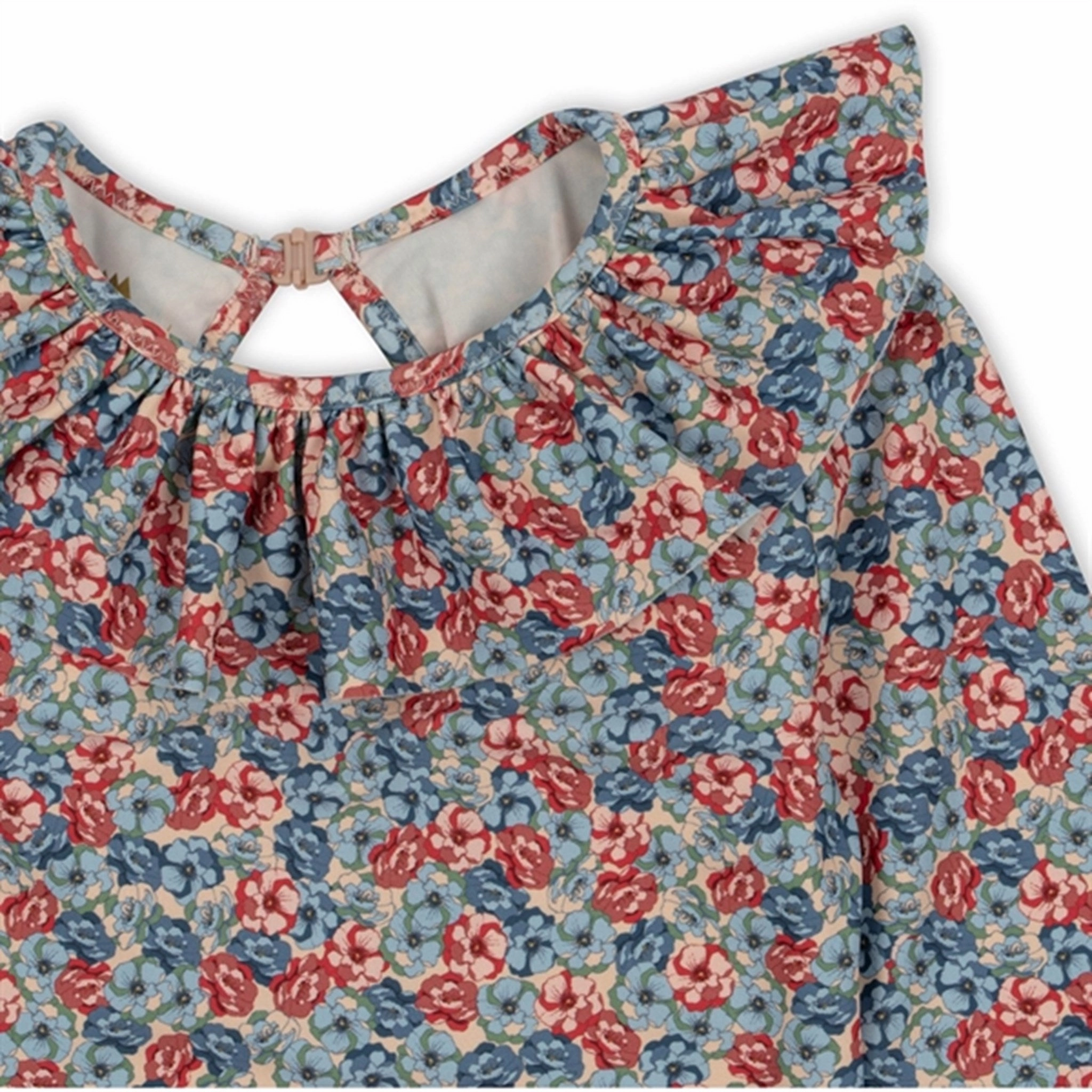 Konges Sljd Manuca Ls Frill Swim Suit Rosie Blue