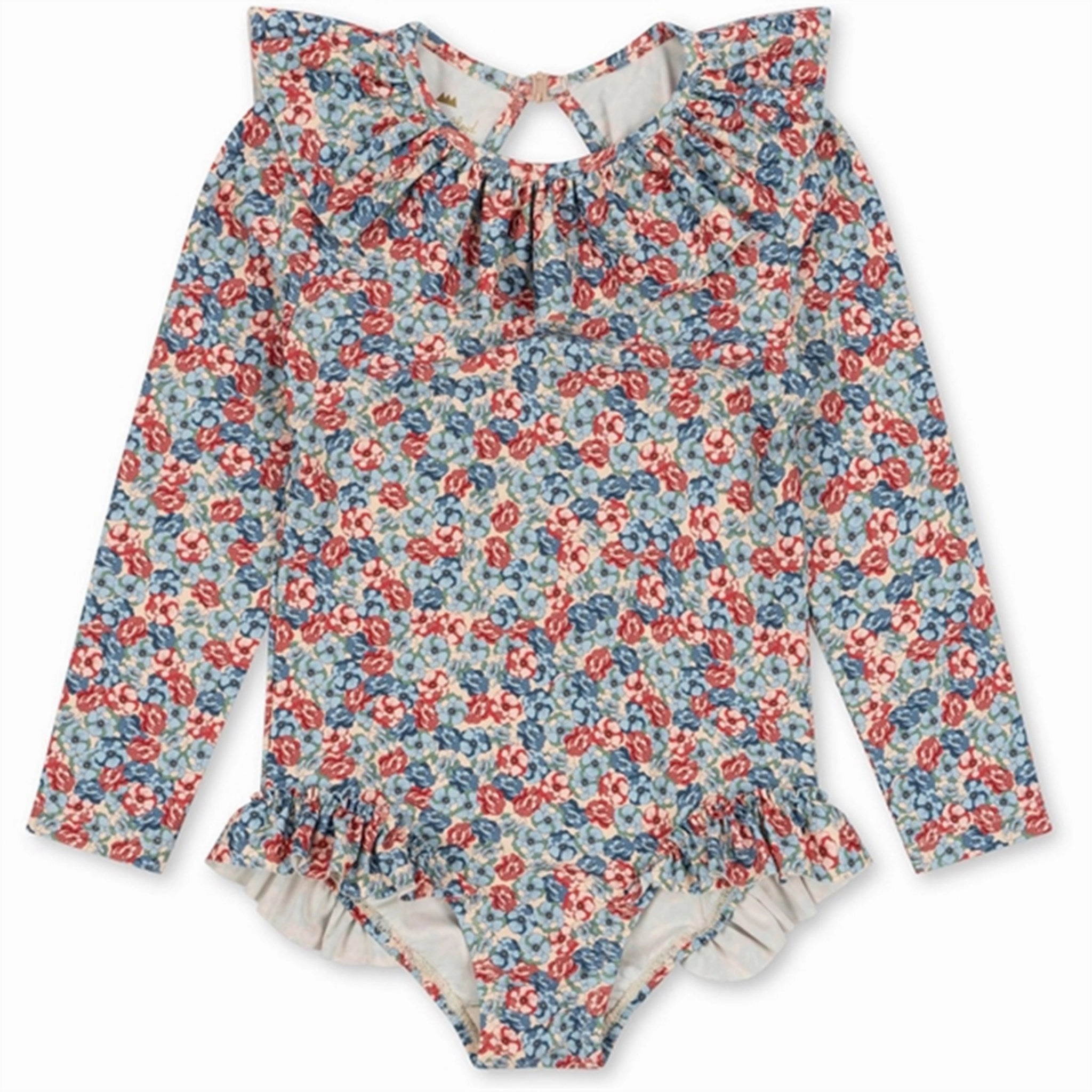 Konges Sljd Manuca Ls Frill Swim Suit Rosie Blue