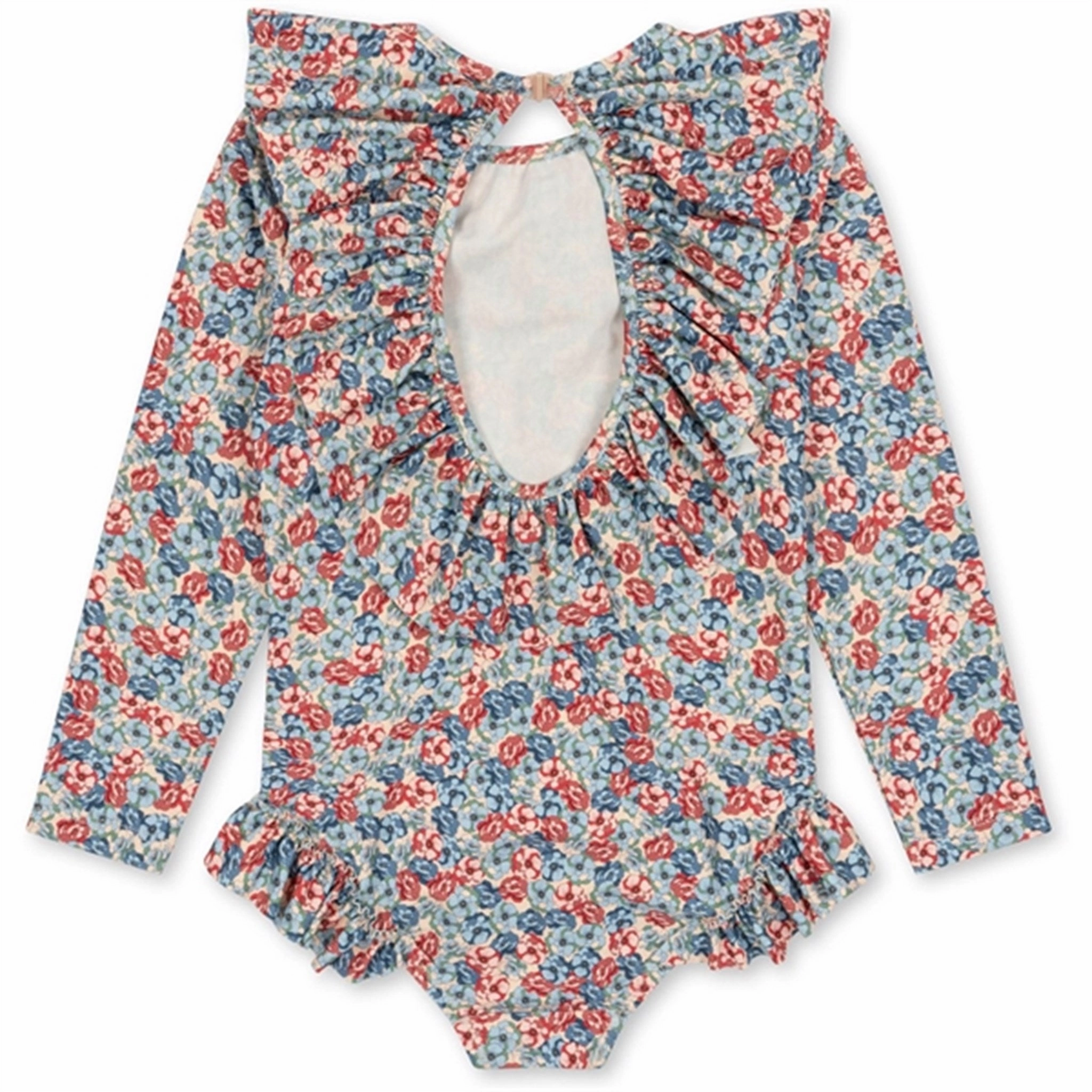 Konges Sljd Manuca Ls Frill Swim Suit Rosie Blue