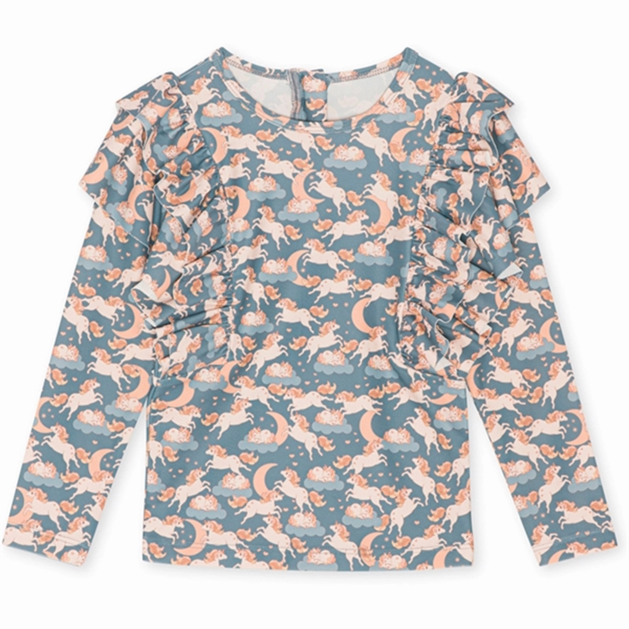 Konges Sljd Unicorn Blue Manuca Frill Swim Shirt