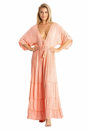Lani Maxi Coral Robe Dress
