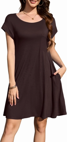 LARACE Plus Size Women Swimsuit Cover Up Cap Sleeve Summer Beach Coverups Loose Shirt Dress Swimwear Sundress with Pockets