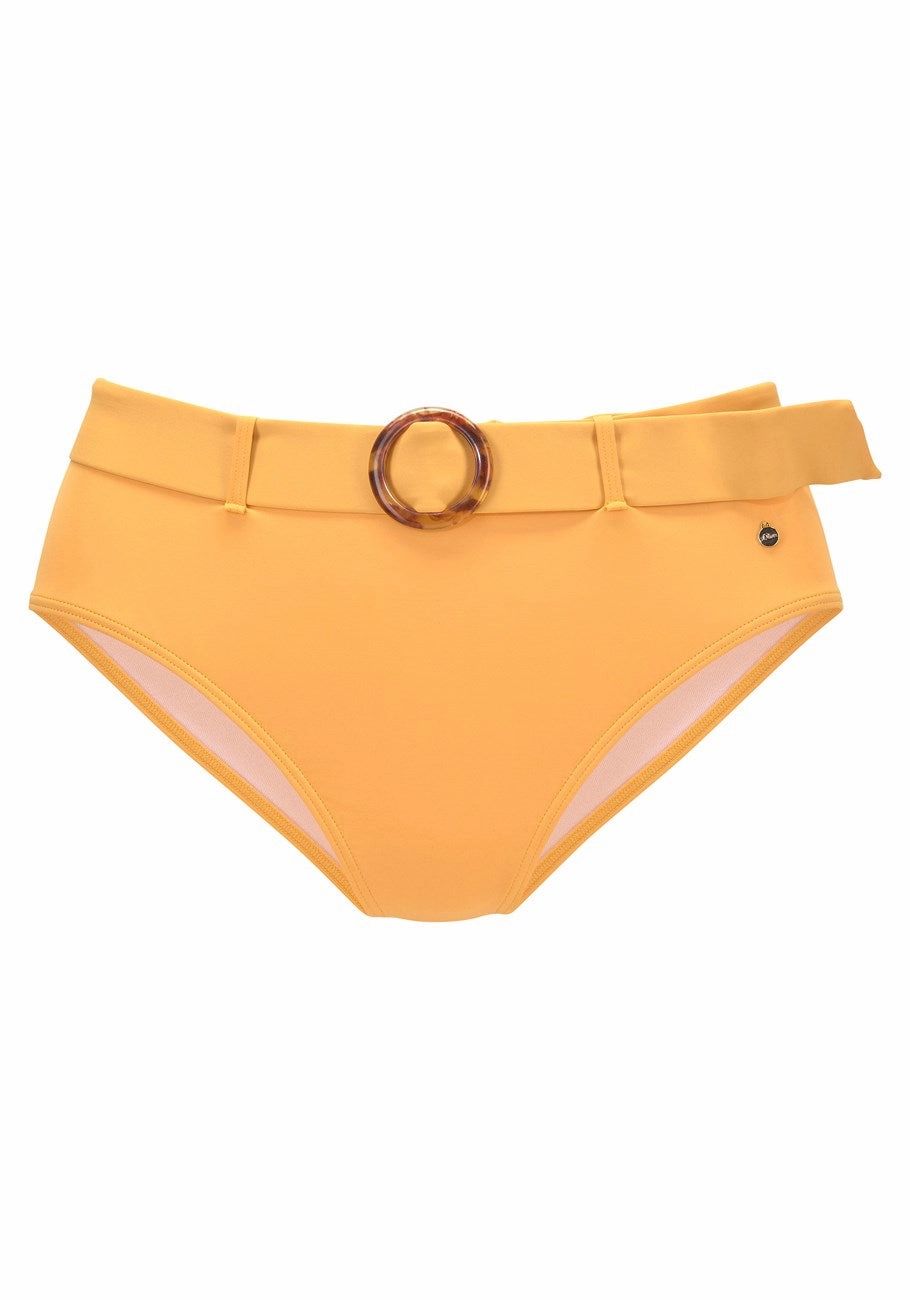 LASCANA Women's Belted High Waisted Bikini Swim Bottom