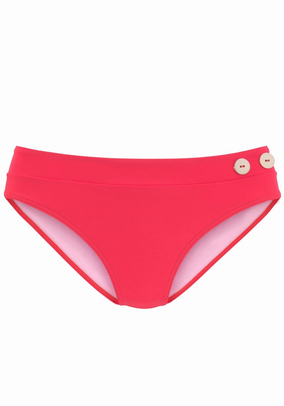 LASCANA Women's Button Detail Classic Bikini Bottom
