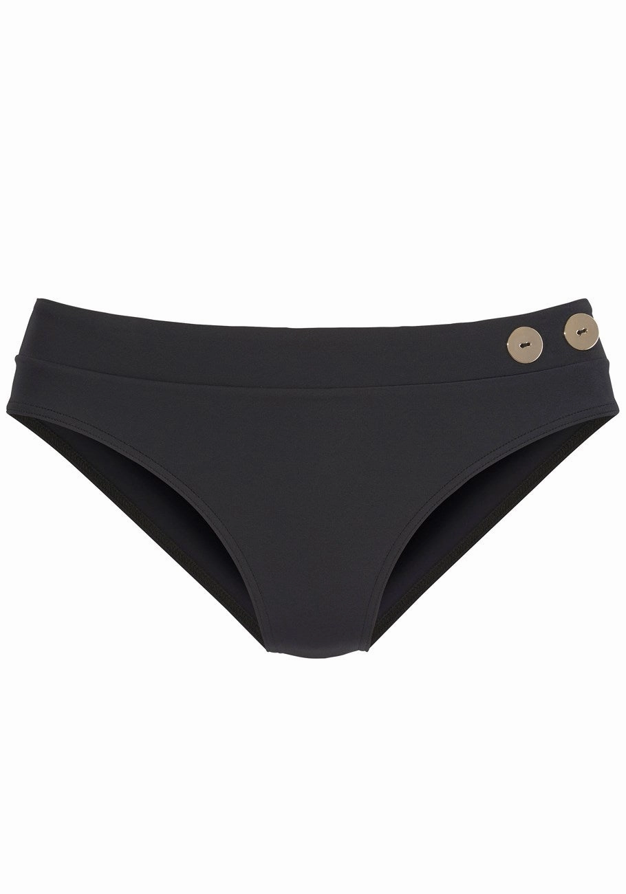 LASCANA Women's Button Detail Classic Bikini Bottom