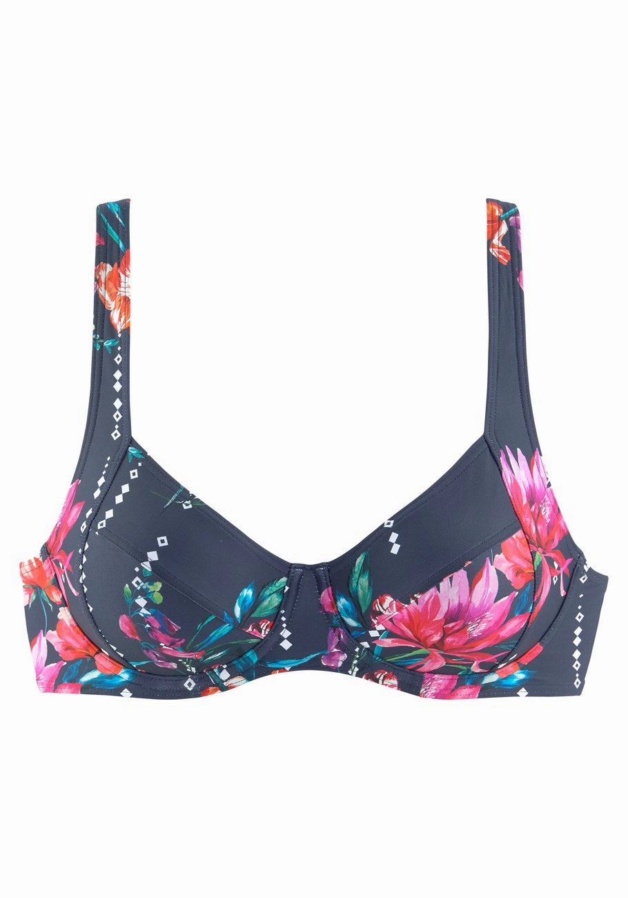 LASCANA Women's Floral Underwire Bikini Top