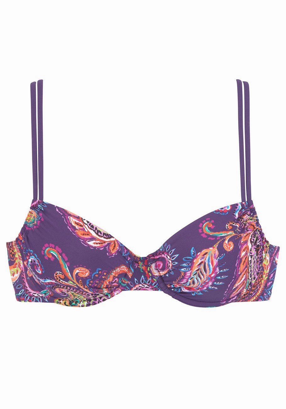 LASCANA Women's Paisley Print Underwire Bikini Top