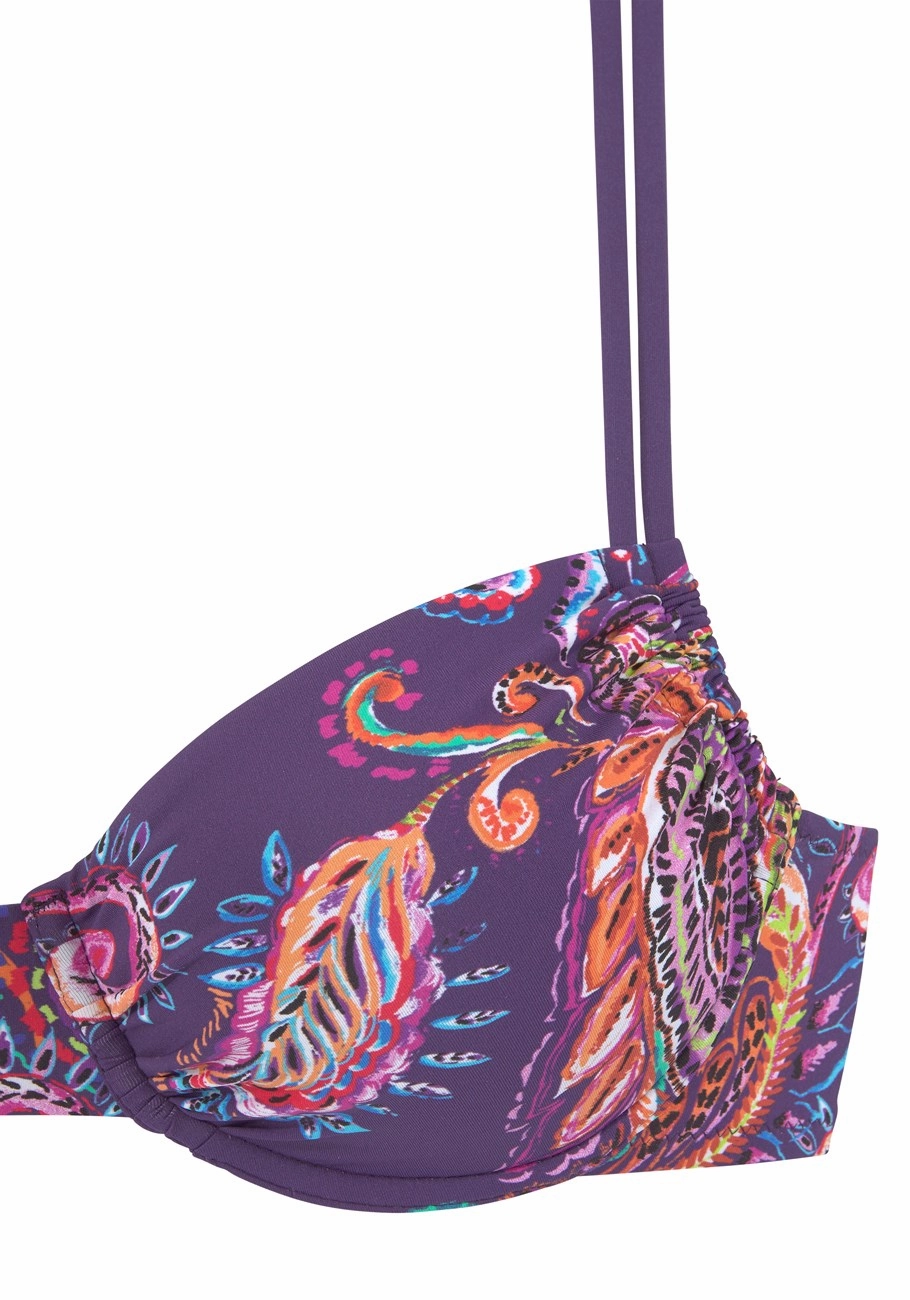 LASCANA Women's Paisley Print Underwire Bikini Top