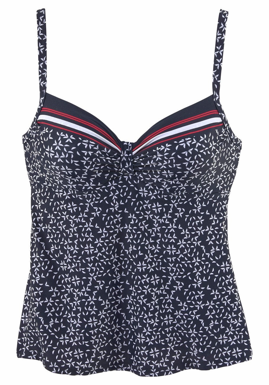 LASCANA Women's Patterned Underwire Tankini Top
